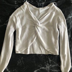 Hollister White Reversible Twist Sweater